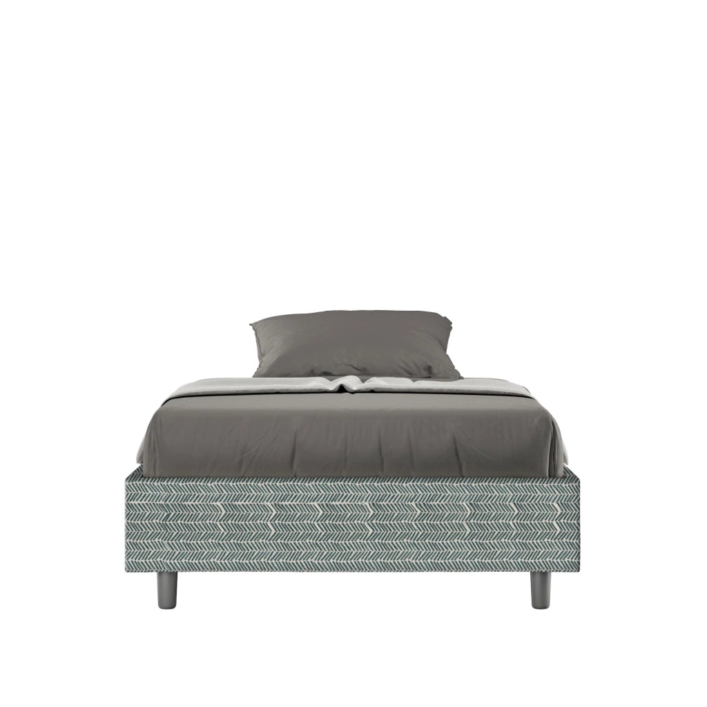Letto una piazza e mezza con rete imbottito 120x190 tessuto Aragona 3 giallo Azelia