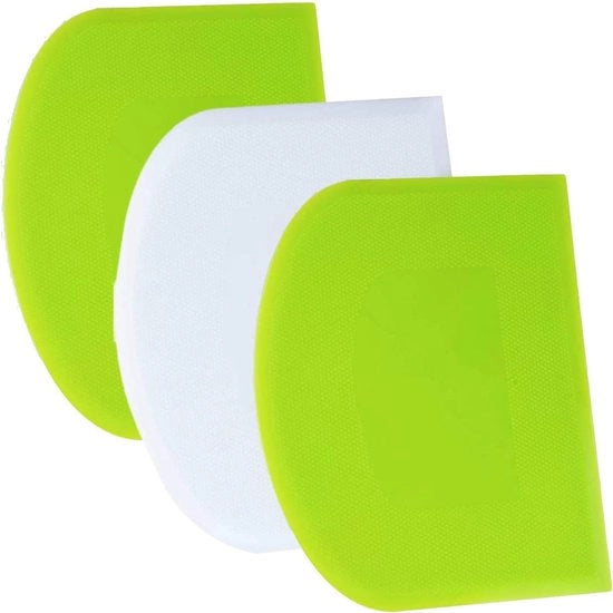 Accessorio per decorare il pane, antiscivolo, bordi e angoli in plastica, schiaccia morbido, accessorio per decorare il pane, utensile per la forma, adatto per tagliare il pane. 12*9.5cm. Verde * 2 pezzi + Bianco