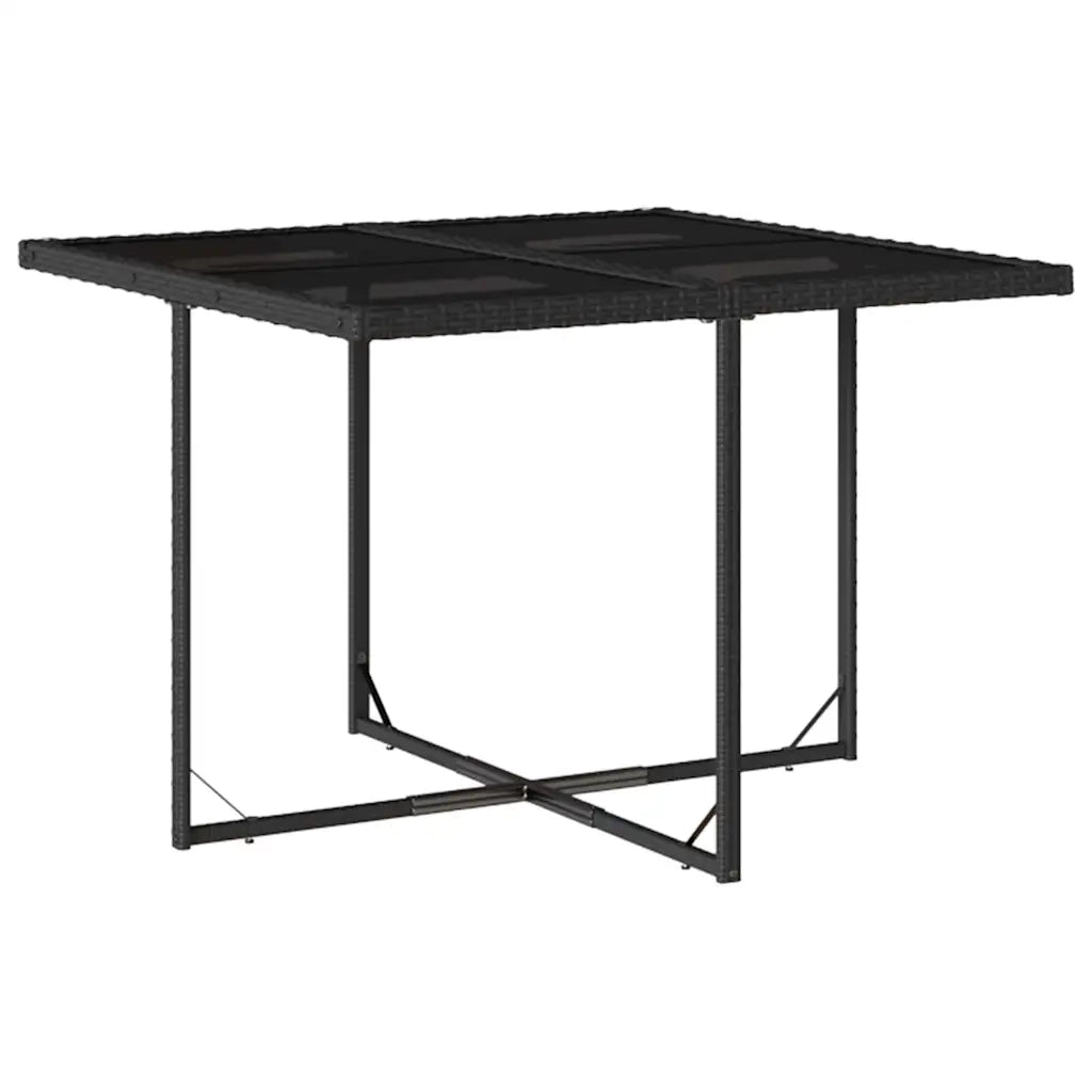 Set da Pranzo da Giardino 9 pz con Cuscini Nero in Polyrattan 3277782