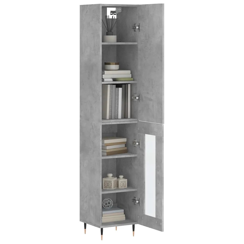 Credenza Grigio Cemento 34,5x34x180 cm in Legno Multistratocod mxl 78005