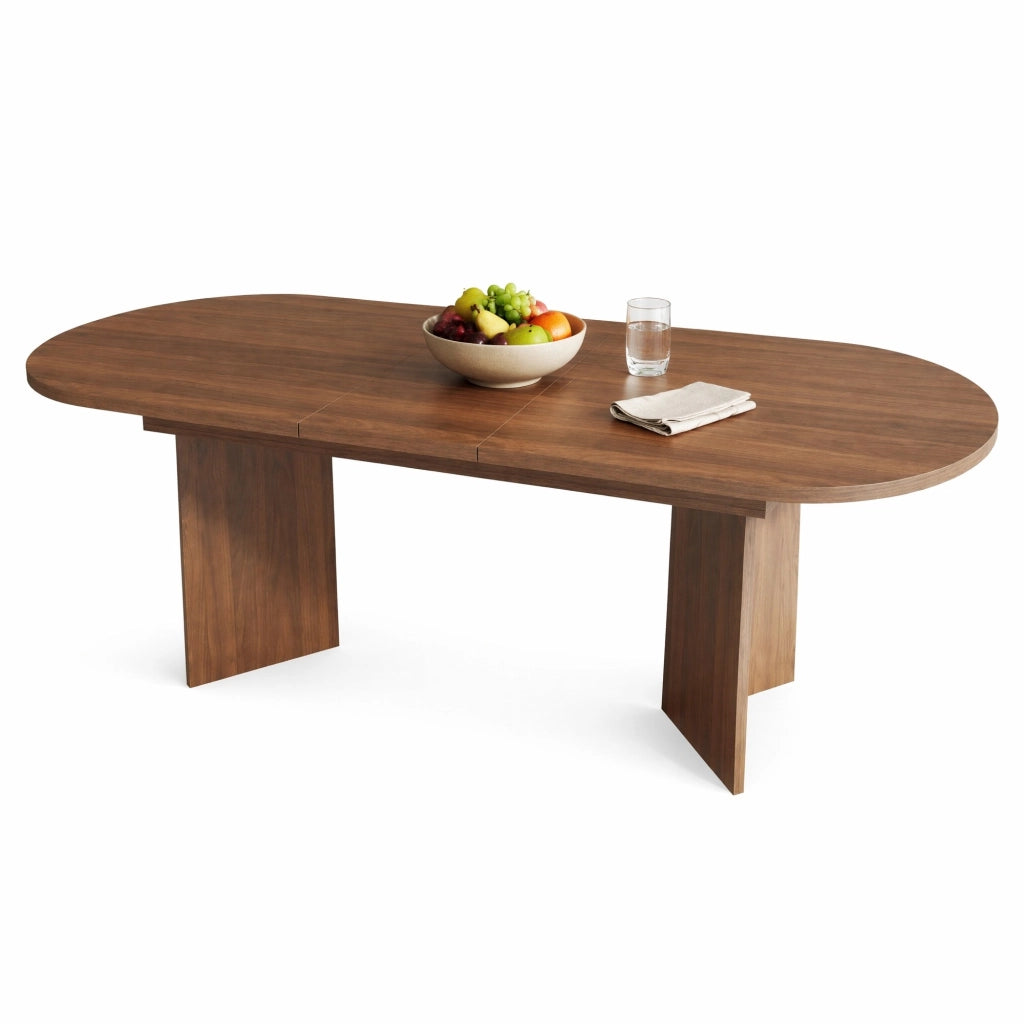 Tavolo da pranzo allungabile 160/200 x 90 cm in MDF, colore noce, per 4-8 persone