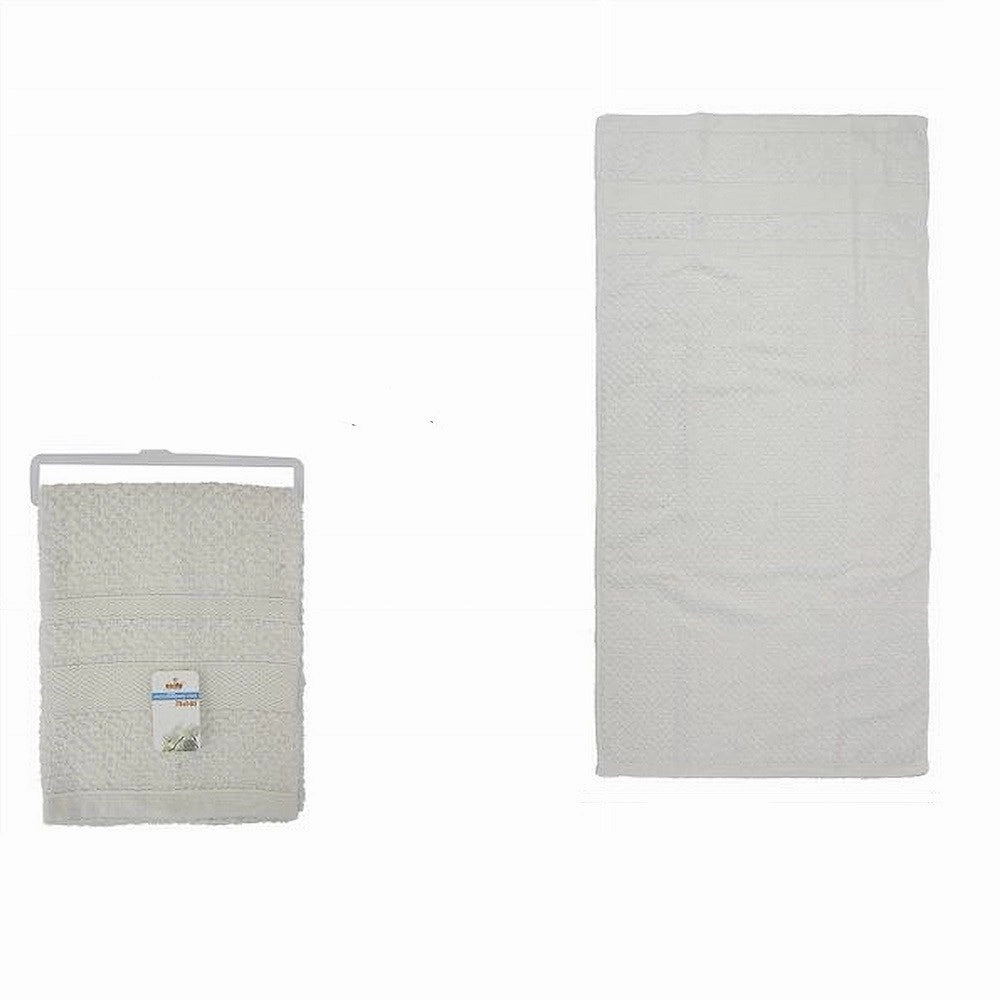 Trade Shop - Asciugamano Da Bagno Telo In Cotone Morbida 70 X 140cm 410gr Colore Bianca 79486 -