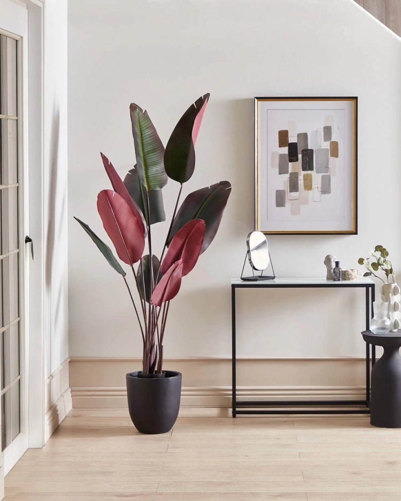 Pianta di banana artificiale in vaso verde e Nero sintetico 170 cm materiale decorativo accessorio per interni
