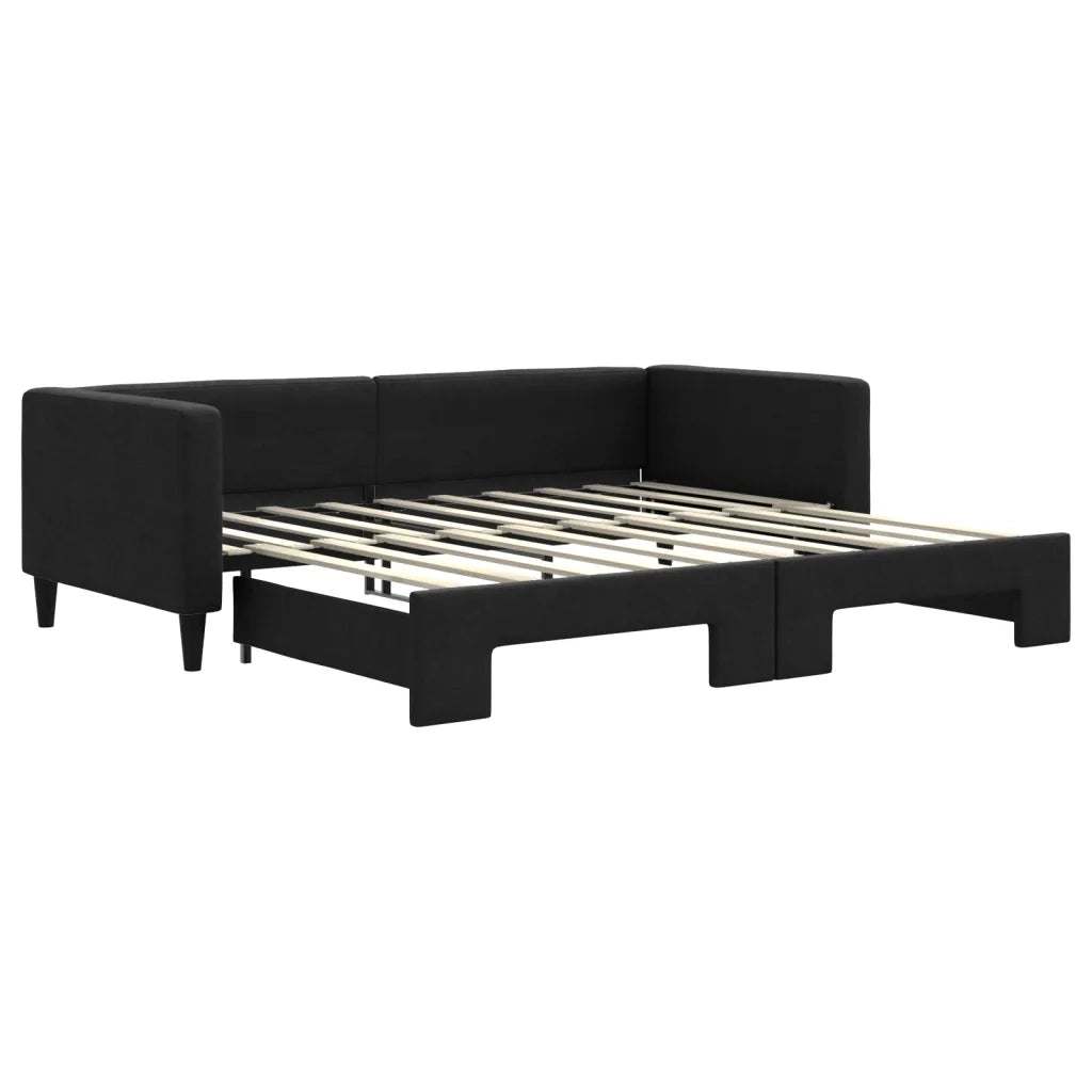 Divano letto | Sof¨¤ letto | Letto singolo Estraibile Nero 90x190 cm in Tessuto