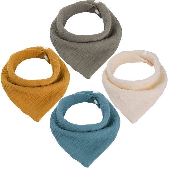 Set da 4 pezzi di asciugamano per bambini in forma di triangolo, asciugamani morbidi e assorbenti a doppia strato con 2 bottoni regolabili per neonati, bambini, bambine e bambini da 0 a 3 anni