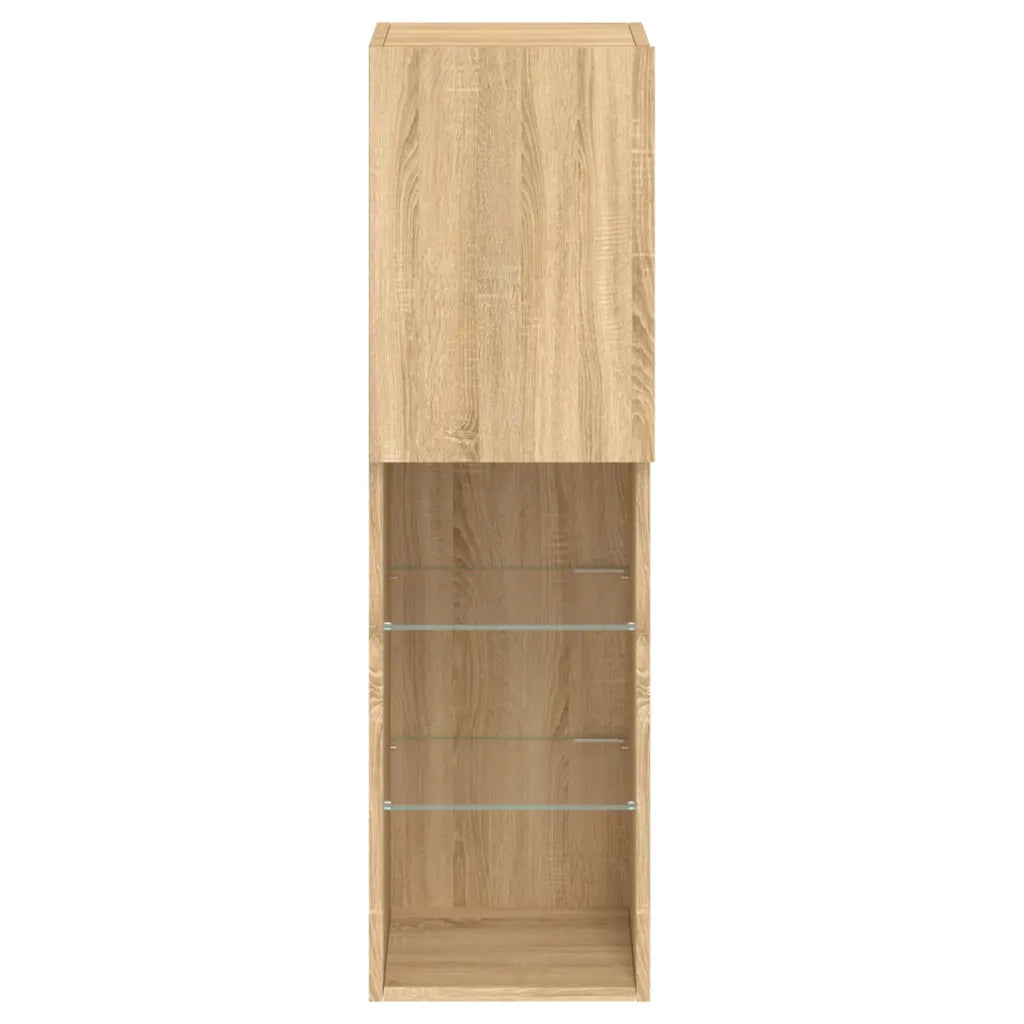 Mobile TV con Luci LED-Credenza per TV Rovere Sonoma 30,5x30x102 cm