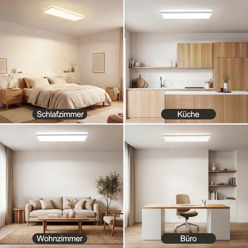 ZMH LED Pannello Soffitto Piatto Dimmabile con Telecomando Bianco Rettangolare Luce Diurna per Corridoio Soggiorno