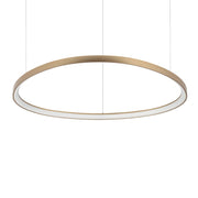 Lampada A Sospensione Gemini 1 Luce Led Integrato Ottone 78W 9100Lm 4000K