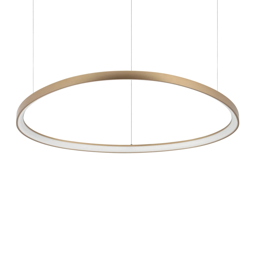 Lampada A Sospensione Gemini 1 Luce Led Integrato Ottone 78W 9100Lm 4000K