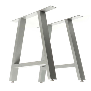 Set 2 gambe per tavolo a forma di A 70x72 cm stile industriale grigio