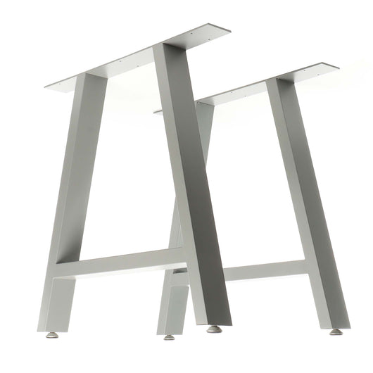 Set 2 gambe per tavolo a forma di A 70x72 cm stile industriale grigio