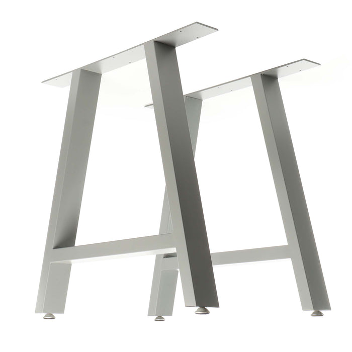 Set 2 gambe per tavolo a forma di A 70x72 cm stile industriale grigio