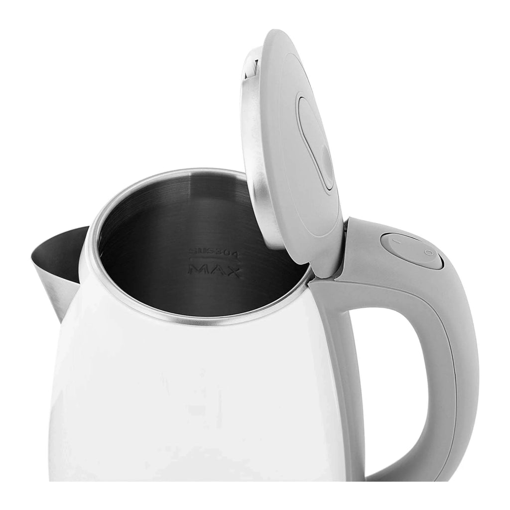 Vassoio di cortesia hotel Premium con bollitore elettrico con scomparti per caffè e tè 1,2 litri 1800 watt acciaio inox bianco 14_0004298