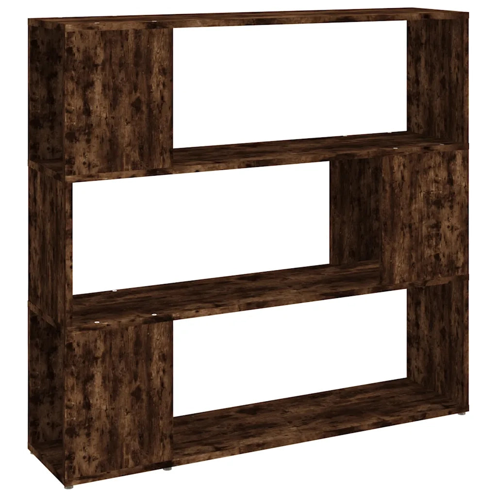 Libreria Divisorio-Scaffale per Libri-Mobile di Stoccaggio Rovere Fumo 100x24x94 cm