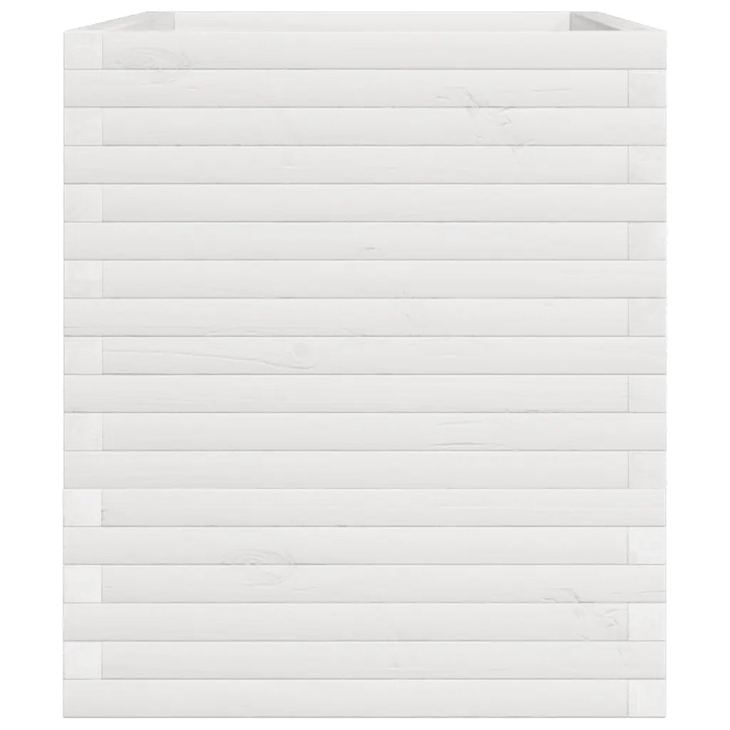 Fioriera da Giardino Bianca 110x60x72 cm Legno Massello di Pino 3282650