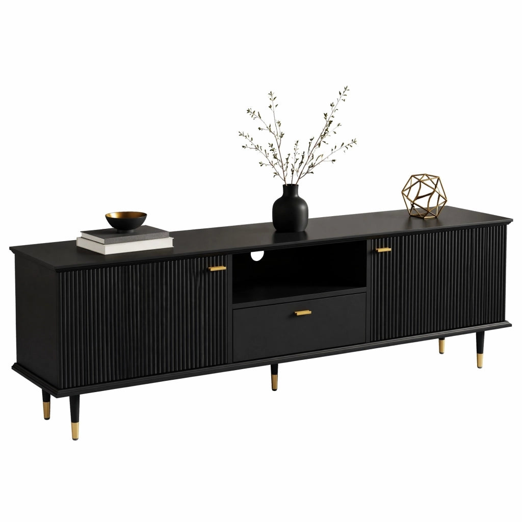 Mobile TV con 2 ante; 1 cassetto e passacavi - per soggiorno - in MDF - 170×36×54 cm