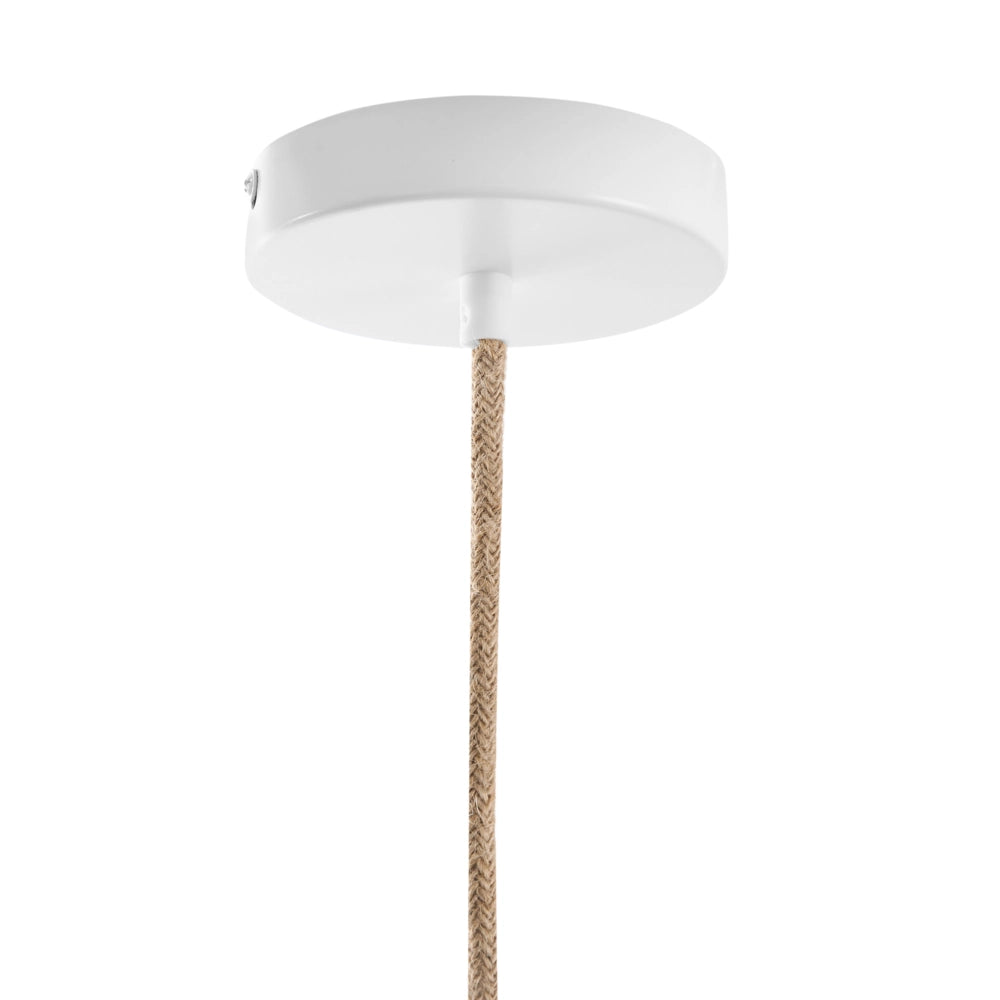 Lampada a sospensione in rattan naturale intrecciato a mano con paralume in vimini Forma di luna a soffitto Stile Boho