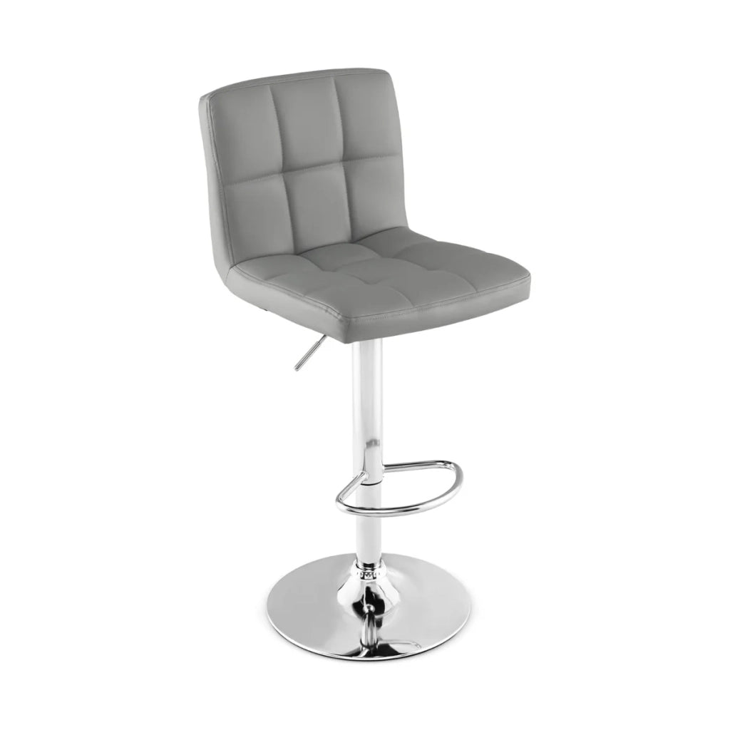 Set di 2 sgabelli da bar regolabili 65 x 43 x 116,5 cm comfort ottimale design moderno in similpelle grigia 20_0014159