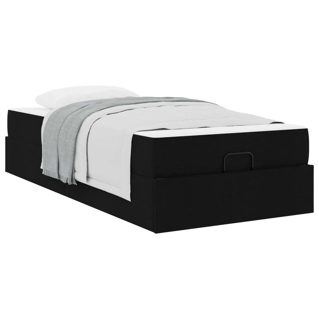 Struttura letto con materasso con materasso 2 pcs Nero Tessuto