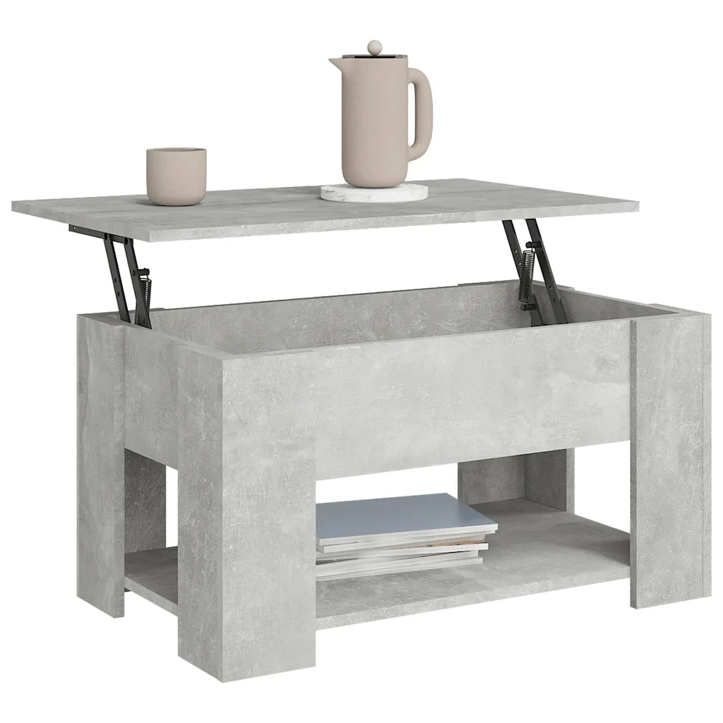 Tavolino da salotto | Tavolino da caff¨¨ | Tavolino da Soggiorno Grigio Cemento 79x49x41cm Legno Multistrato