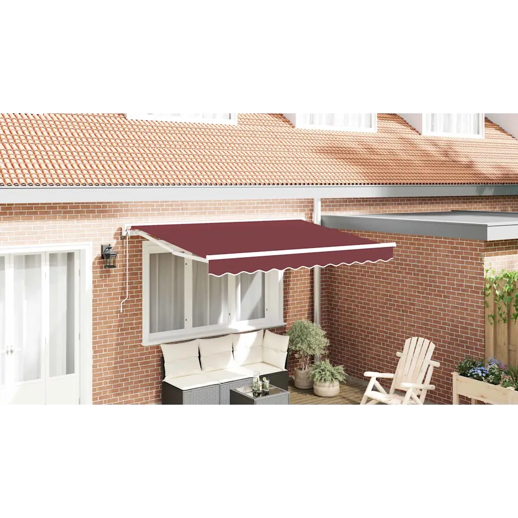 vidaXL Tenda Retrattile Borgogna 300x200 cm Tessuto