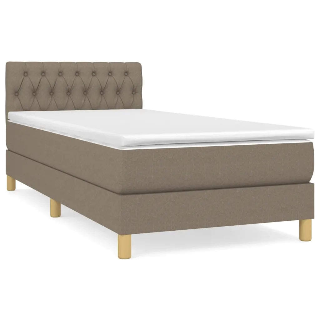 Giroletto a Molle con Materasso Tortora 90x190 cm in Tessuto