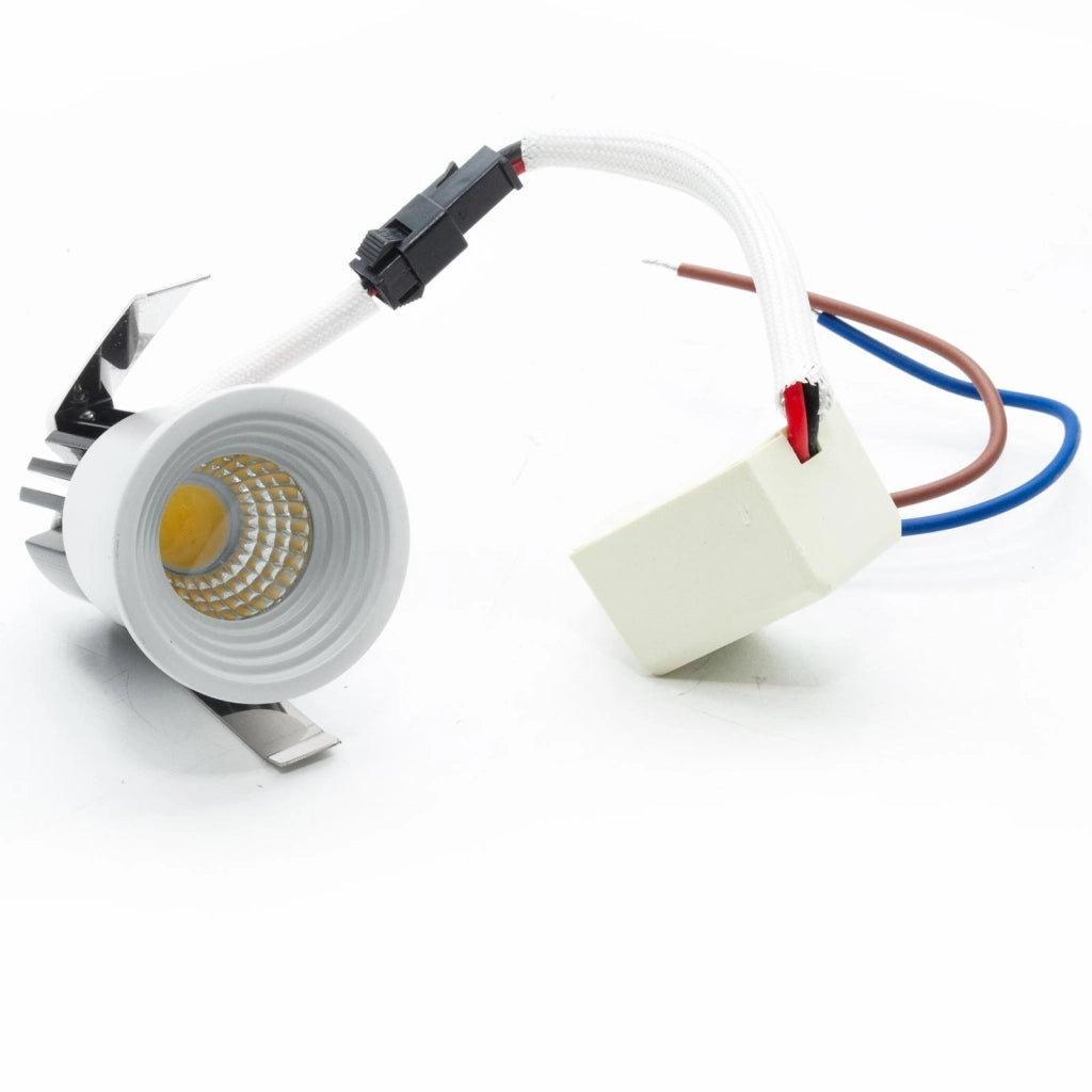 Faretto SPOT punto luce incasso 3cm LED 3W mini segnapassi interni illuminazione gradini scale vetrine mensole mobili 230V BIANCO 3000K