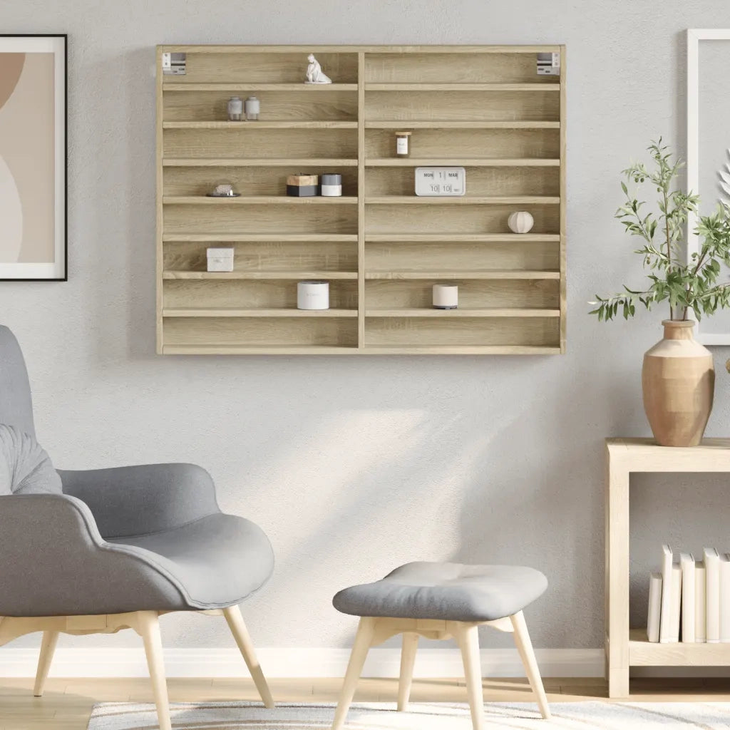 vidaXL Armadietto Vetrina Rovere Sonoma 100x8,5x75cm Legno Multistrato