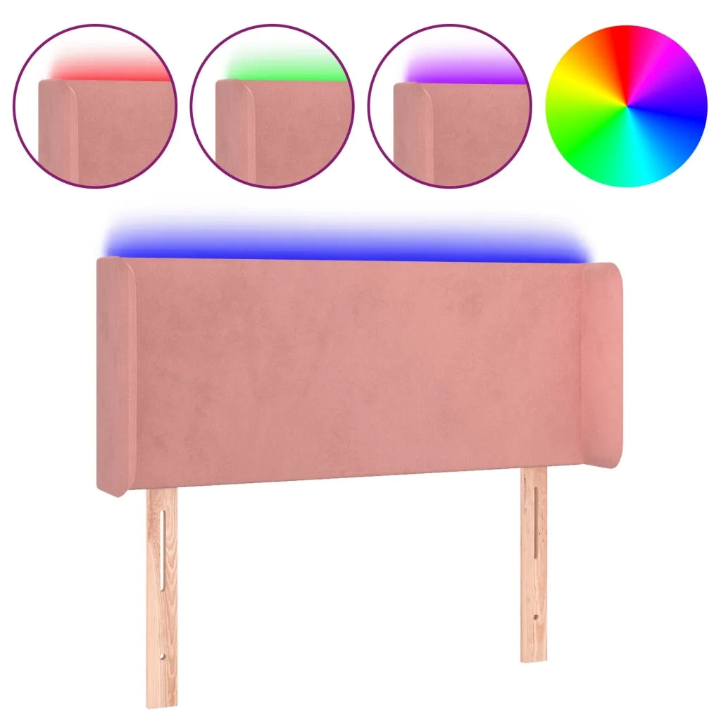 Testiera | Testata a LED Rosa 83x16x78/88 cm in Velluto