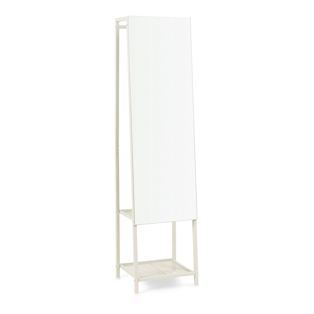Specchio da Terra Klilbojle con Appendiabiti 160 x 40 x 35 cm - Avena Oatmeal [en.casa]