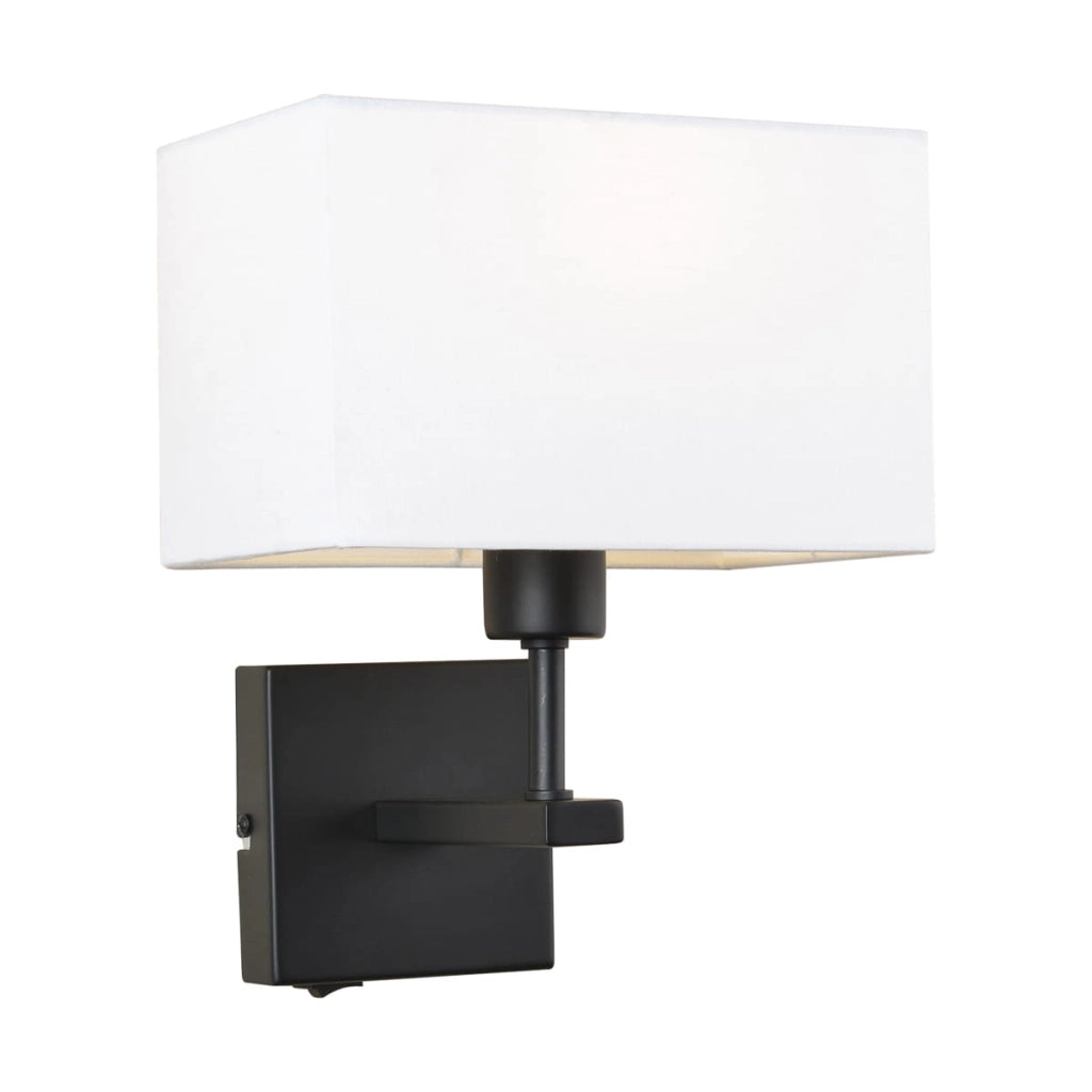 Applique Italux Norte bianco/nero tessuto metallo 1 luce E27