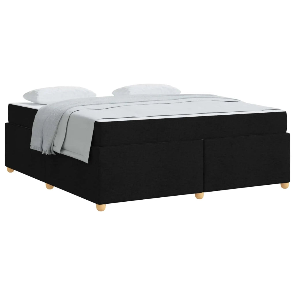 Struttura del letto con materasso Nero 180 x 200 cm Tessuto