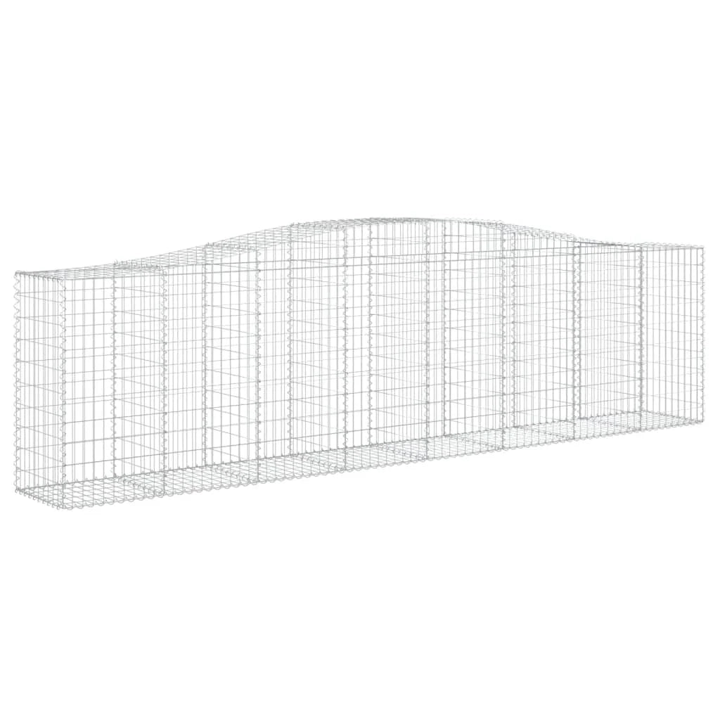 Set di 2 gabbioni ad arco per recinzione gabbia o muro di contenimento 400 x 50 x 100/120 cm ferro zincato argento 02_0041399