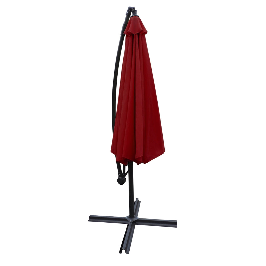 Parasole offset MOLOKAI quadrato 2,7x2,7m rosso + copertura