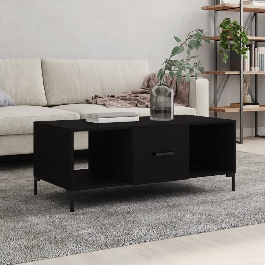 Tavolino da salotto | Tavolino da caff¨¨ | Tavolino da Soggiorno Nero 102x50x40 cm in Legno Multistrato
