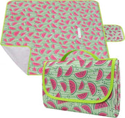 Decken per picnic - 200 x 200 cm - traspirante e lavabile - extra grande - sabbia libera - con maniglia - trasportabile leggero - isolato - per camping e picnic - barbecue - disegno watermelone