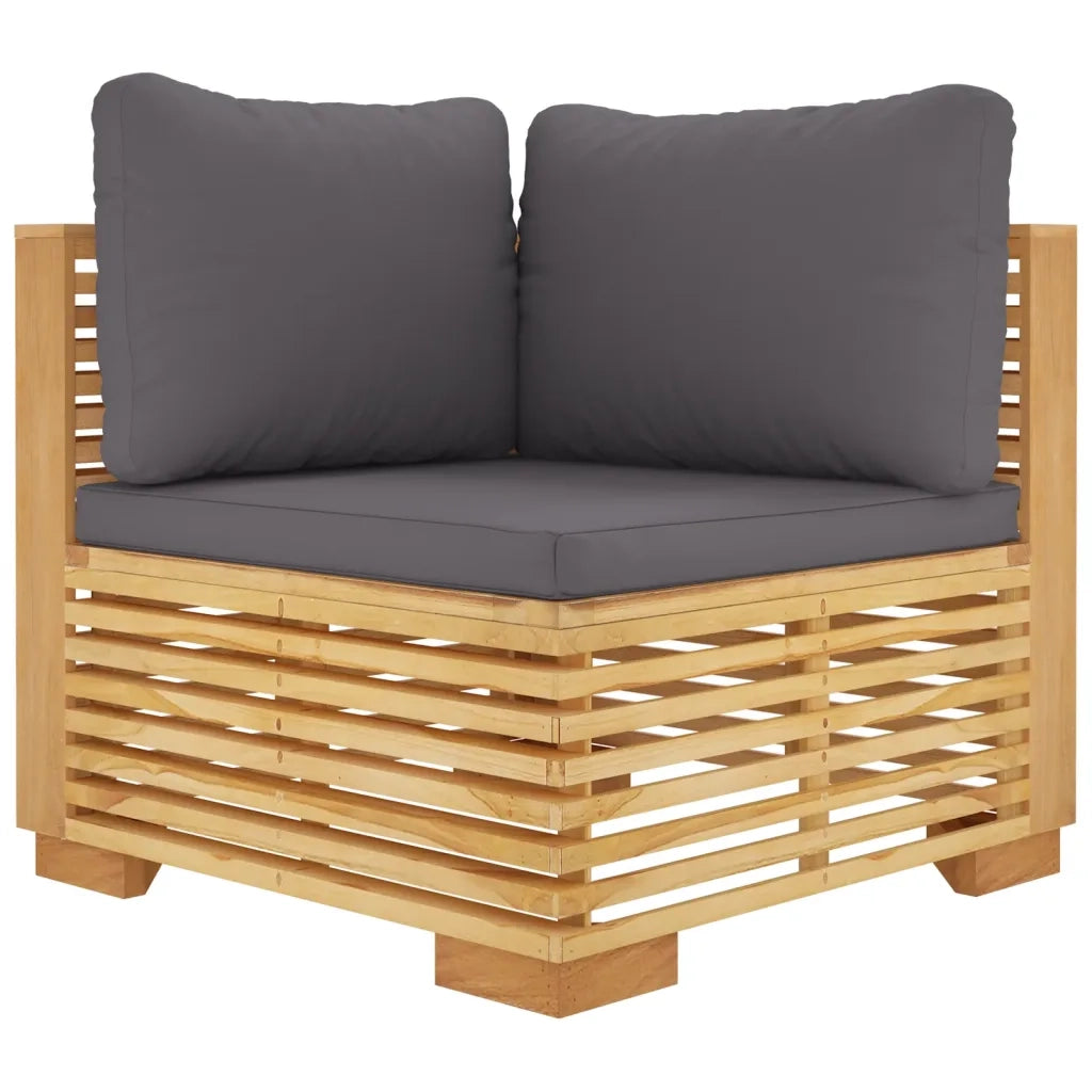 Set Divani da Giardino 3 pz con Cuscini Legno Massello di Teak 3100866