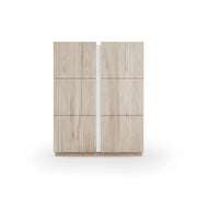 Scarpiera Herdasa effetto rovere chiaro, dettaglio bianco 122x95x35