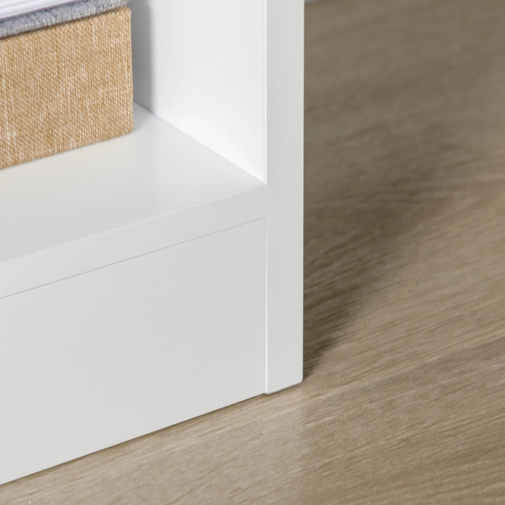 Libreria in Legno con 1 Cassetto e 9 Scomparti ¨C zephmum ¨C 60x26x158 Bianco
