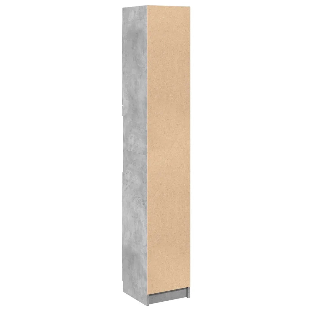 Mobile da Bagno Grigio Cemento 32x34x188,5 cm Legno Multistrato 856942