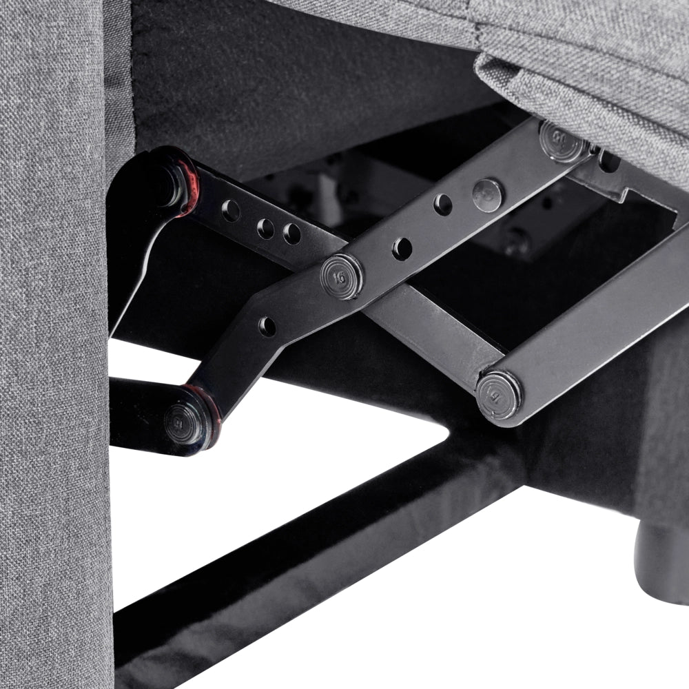 Poltrona reclinabile Grigio Schienale e poggiapiedi regolabili Struttura in legno Schienale alto Design tradizionale Soggiorno