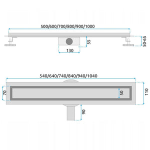 Scarico Lineare Rea Neox Pro Nickiel Brush 50