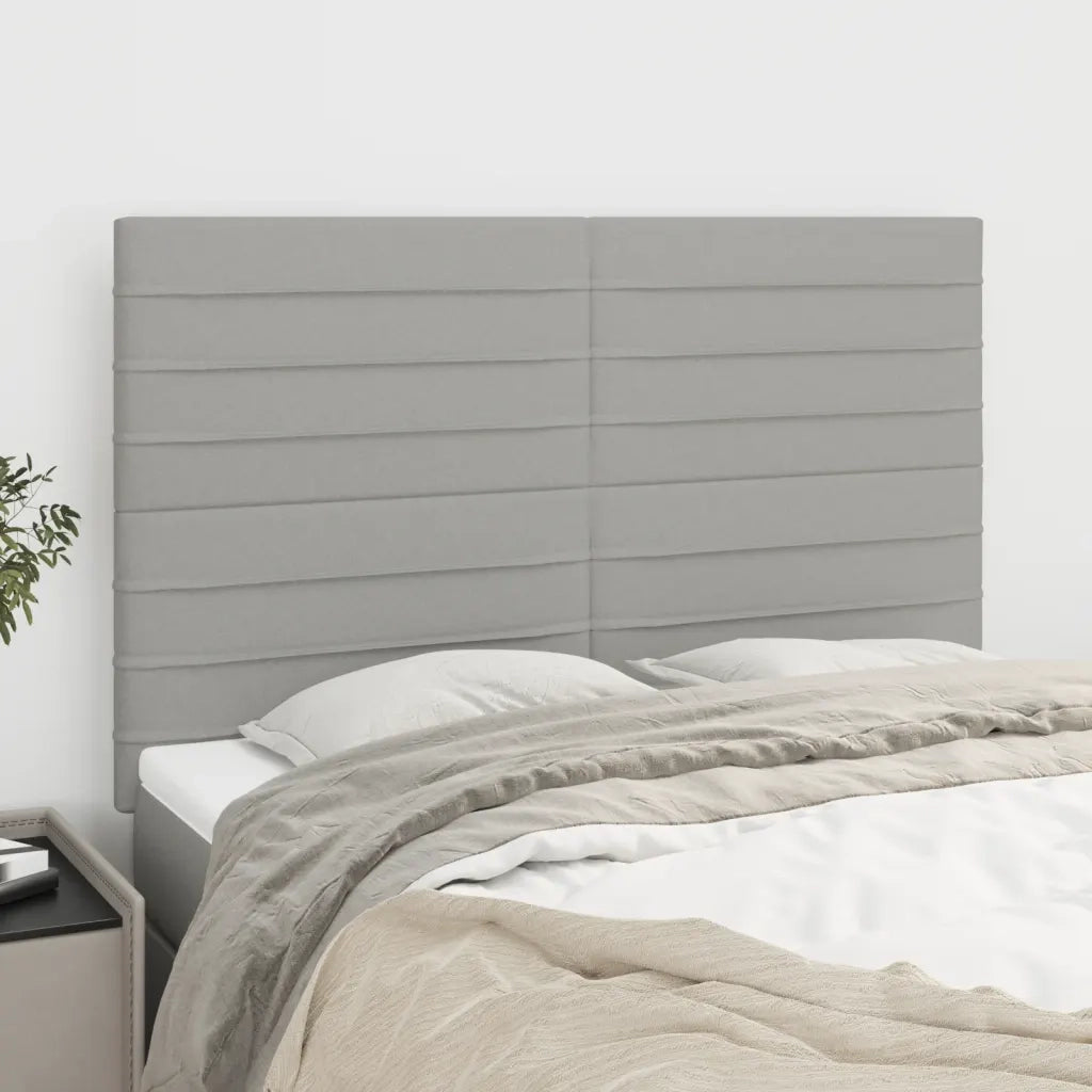Testiera | Testata Grigio Chiaro 144x5x118/128 cm Tessuto