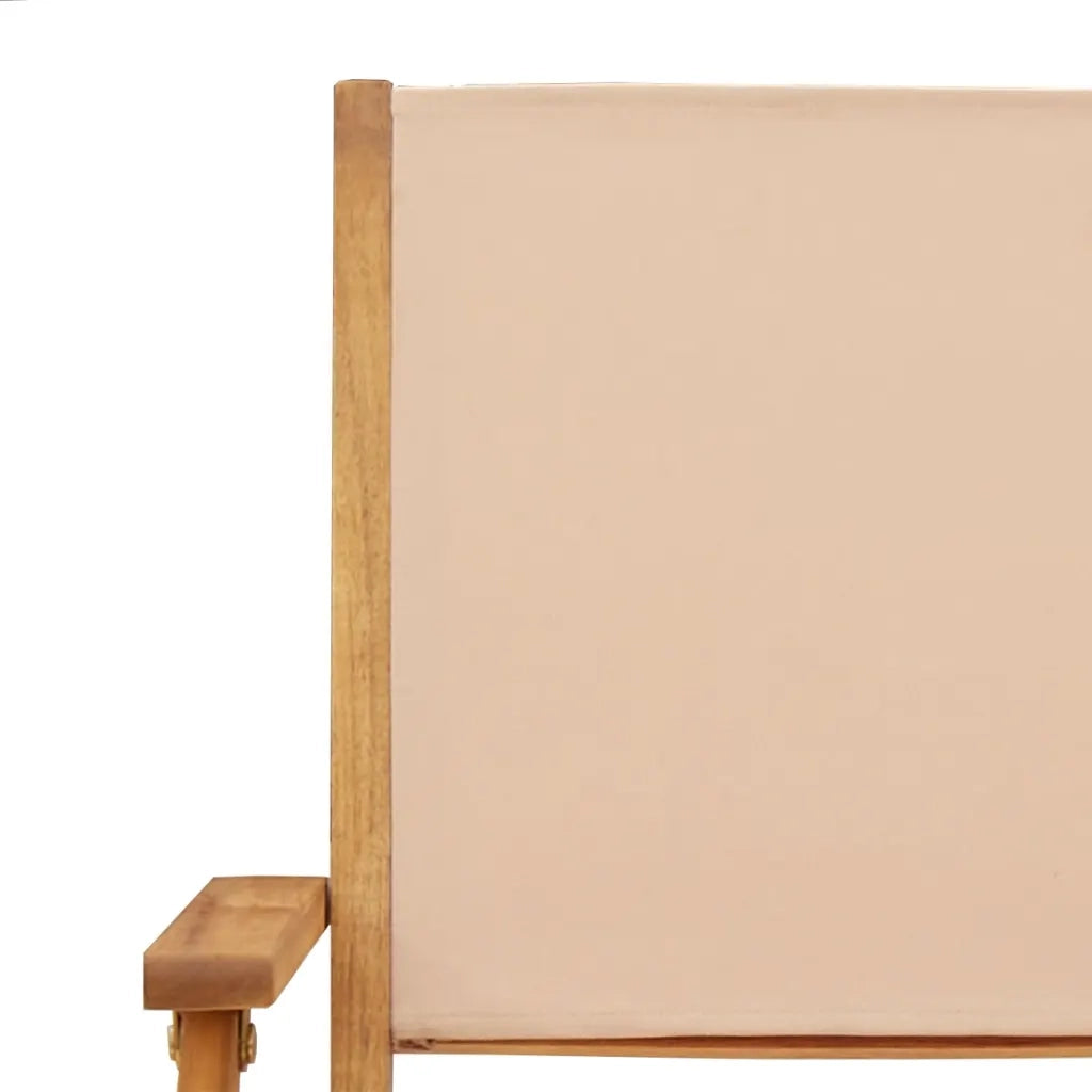 Set Pranzo da Giardino 5 pz Beige in Tessuto e Legno Massello 3281823