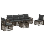 Set Divano da Giardino 7 pcs Grigio e Grigio Scuro polyrattan 3435383