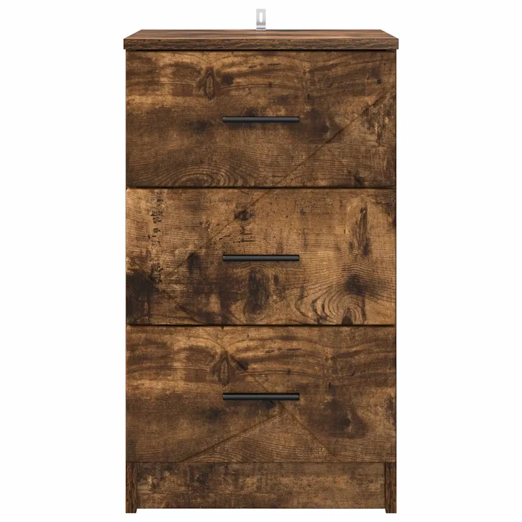 Comodino | Armadio da Notte | Mobiletto da notte Rovere fumo 38 x 38 x 66 cm Legno multistrato