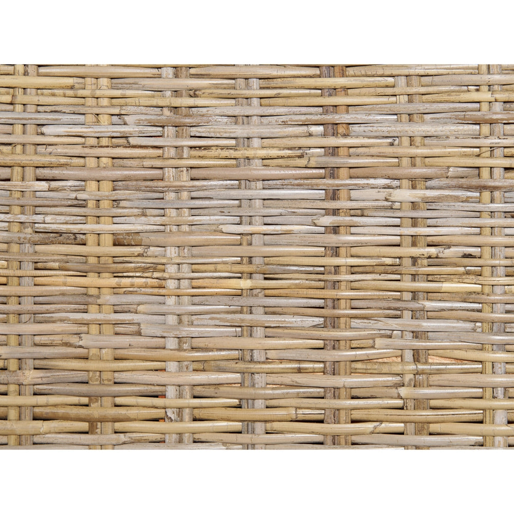 Letto a pannello Rattan naturale Legno di mogano UE Doppio 140 x 200 cm Rete a doghe Testata intrecciata Moderna Boho
