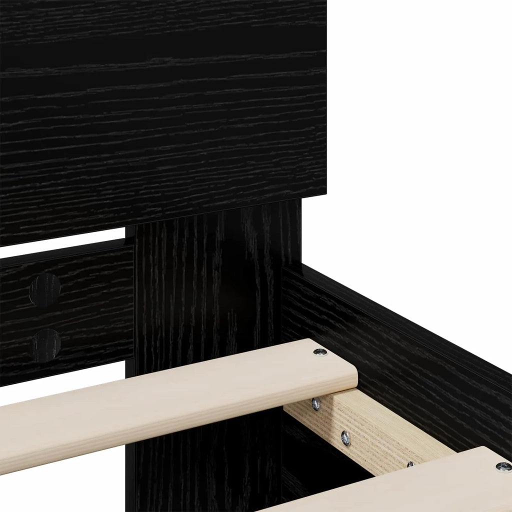 Struttura letto con testata Rovere Nero 120 x 200 cm 3445779