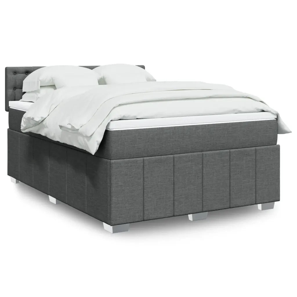 Giroletto a Molle con Materasso Grigio Scuro 140x200cm Tessuto 3287106