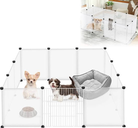 Recinzione per conigli e piccoli animali - Area di libero accesso - Gabbia modulare - 145 x 75 x 48 cm